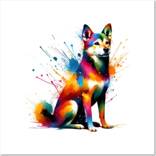 Taiwan Dog in Vivid Abstract Splash Art Style Posters and Art